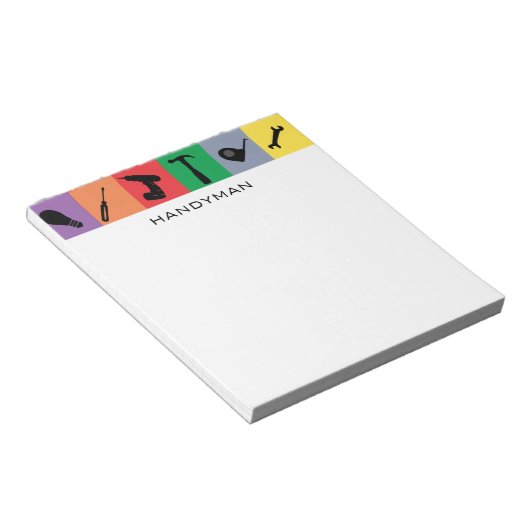 Gereedschappen voor aangepaste handyman met drijve notitieblok (Schuin)