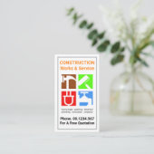 Gereedschappen voor de bouw van randapparatuur visitekaartje (Staand voorkant)