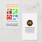 Gereedschappen voor de bouw van randapparatuur visitekaartje (Voorkant / Achterkant)