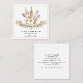 Gereedschappen voor gebak met gebak vierkante visitekaartje (Voorkant / Achterkant)