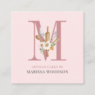 Gereedschappen voor gebak plakken vierkante visitekaartje