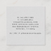 Gereedschappen voor gebak Waterverf Vierkante Visitekaartje (Achterkant)