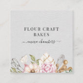 Gereedschappen voor gebak Waterverf Vierkante Visitekaartje (Voorkant)