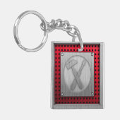 Gereedschappen voor geborsteld metaal-uitziende ta sleutelhanger (Voorkant Links)