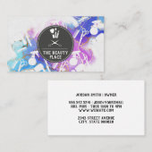 Gereedschappen voor haar en make-up | WATERVERF Visitekaartje (Voorkant / Achterkant)