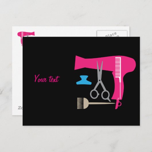 Gereedschappen voor haarstijlen briefkaart (Voorkant / Achterkant)