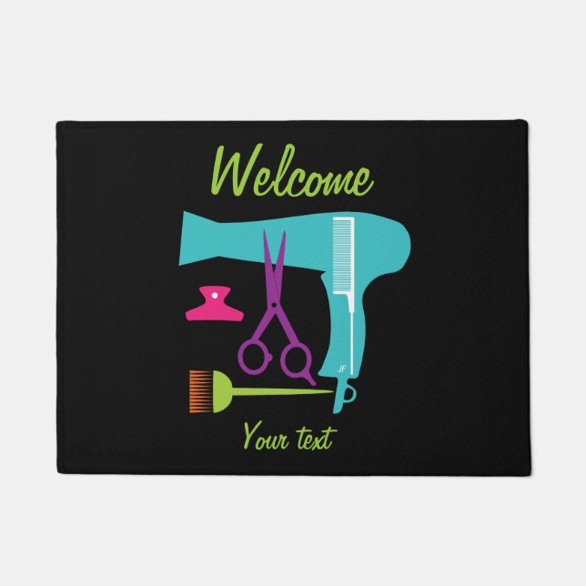 Gereedschappen voor haarstijlen deurmat (Voorkant)
