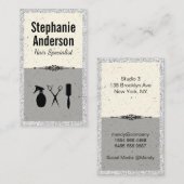 Gereedschappen voor haarstijlen | Fancy glitter Visitekaartje (Voorkant / Achterkant)