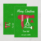 Gereedschappen voor haarstijlen feestdagenkaart (Voorkant / Achterkant)