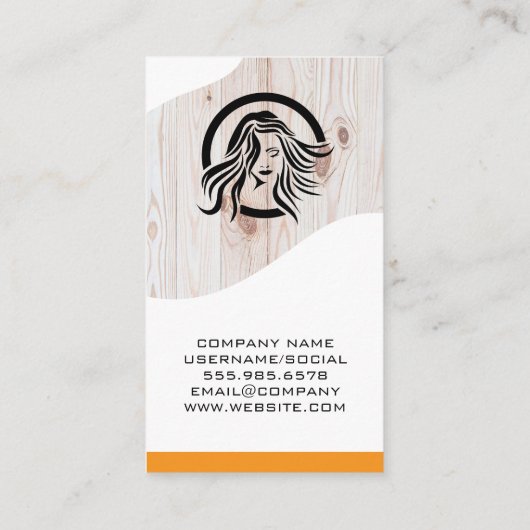 Gereedschappen voor haarstijlen | Hout Visitekaartje (Achterkant)