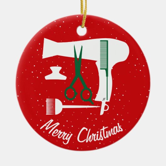 Gereedschappen voor haarstijlen keramisch ornament (Voorkant)