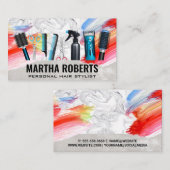 Gereedschappen voor haarstijlen | Kunstmatige Wate Visitekaartje (Voorkant / Achterkant)