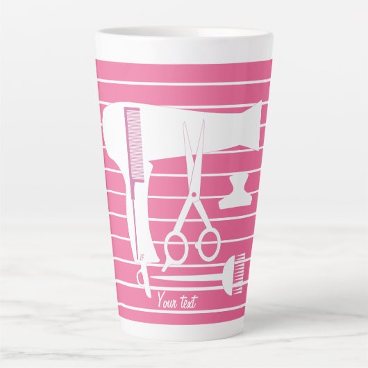 Gereedschappen voor haarstijlen latte mok (Voorkant)