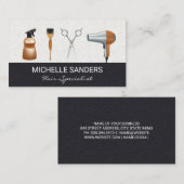 Gereedschappen voor haarstijlen | Leder Visitekaartje (Voorkant / Achterkant)