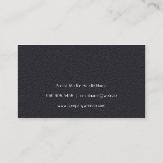 Gereedschappen voor haarstijlen | Leder Visitekaartje (Achterkant)