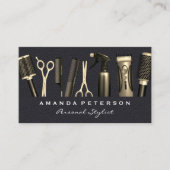 Gereedschappen voor haarstijlen | Leder Visitekaartje (Voorkant)