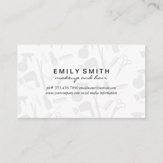 Gereedschappen voor haarstijlen met een Kiss Gold  Visitekaartje (Achterkant)