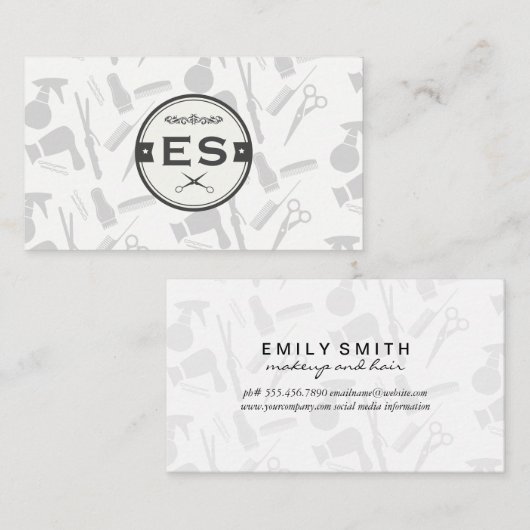 Gereedschappen voor haarstijlen met een Kiss Gold  Visitekaartje (Voorkant / Achterkant)