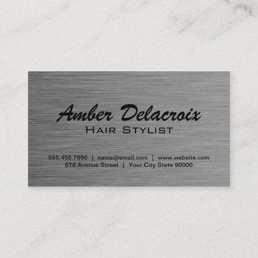 Gereedschappen voor haarstijlen | Metaalborstel Visitekaartje (Achterkant)