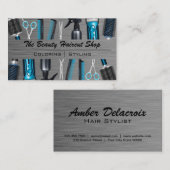 Gereedschappen voor haarstijlen | Metaalborstel Visitekaartje (Voorkant / Achterkant)