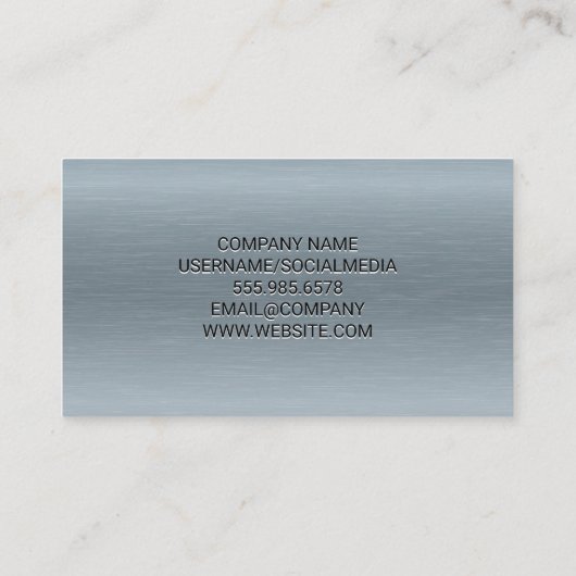 Gereedschappen voor haarstijlen | Metaalstructuur Visitekaartje (Achterkant)