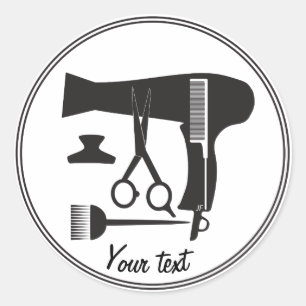 Gereedschappen voor haarstijlen ronde sticker