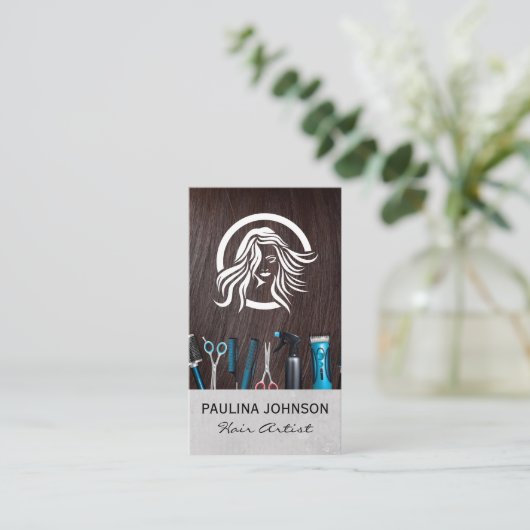 Gereedschappen voor haarstijlen | Salon Visitekaartje (Staand voorkant)