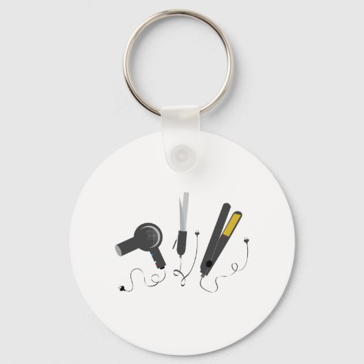 Gereedschappen voor haarstijlen sleutelhanger (Voorkant)