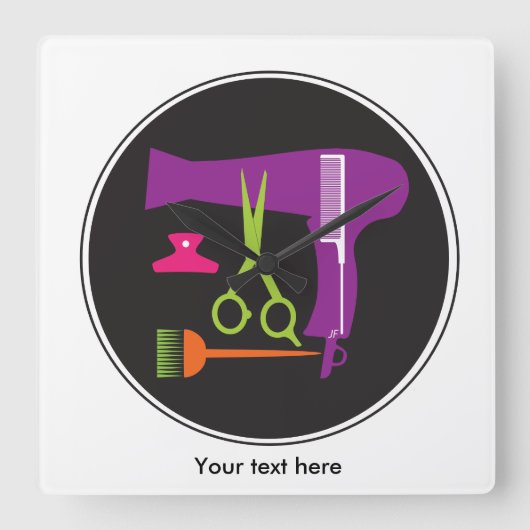 Gereedschappen voor haarstijlen vierkante klok (Voorkant)