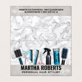 Gereedschappen voor haarstijlen visitekaartje (Buitenkant ongevouwen)