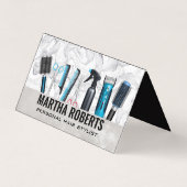 Gereedschappen voor haarstijlen visitekaartje (Voorkant)