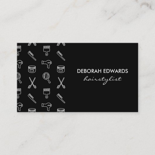 Gereedschappen voor haarstijlen visitekaartje (Voorkant)