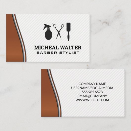 Gereedschappen voor haarstijlen visitekaartje (Voorkant / Achterkant)