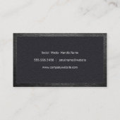 Gereedschappen voor haarstijlen | Zwart leder op z Visitekaartje (Achterkant)