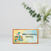 Gereedschappen voor het schoonmaken van kantoren | visitekaartje (Staand voorkant)