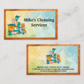 Gereedschappen voor het schoonmaken van kantoren | visitekaartje (Voorkant / Achterkant)
