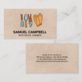 Gereedschappen voor het tuineren en toebehoren visitekaartje (Voorkant / Achterkant)