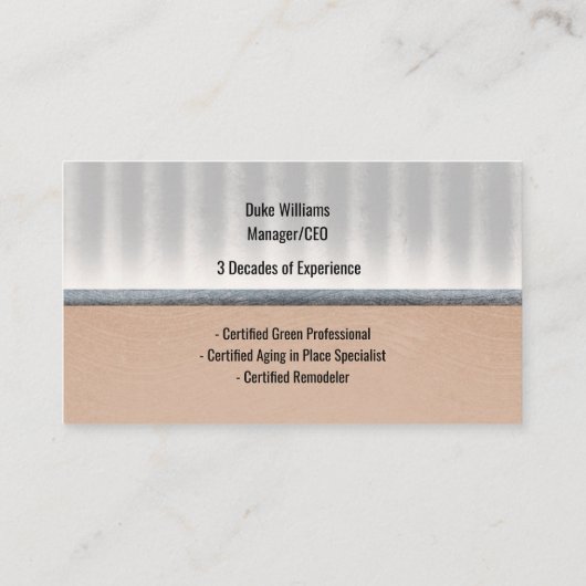 Gereedschappen voor het verwijderen van constructi visitekaartje (Achterkant)