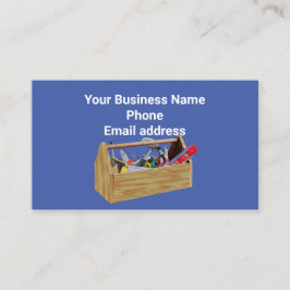 Gereedschapsdoos met gereedschap visitekaartje