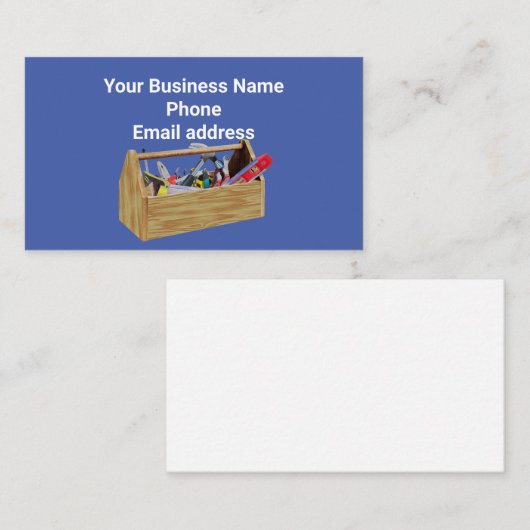 Gereedschapsdoos met gereedschap visitekaartje (Voorkant / Achterkant)