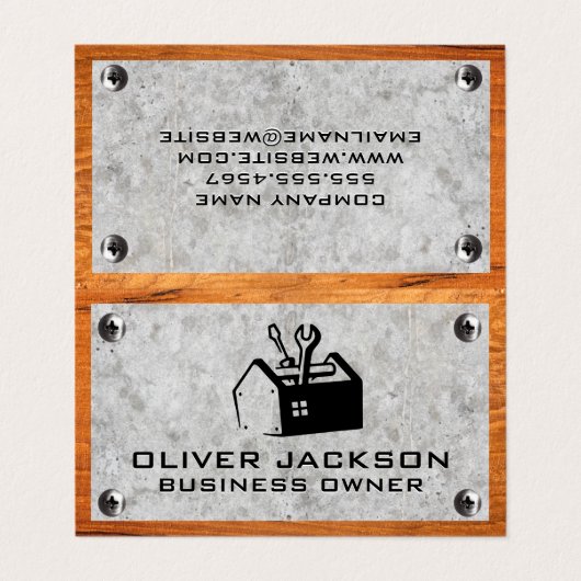 Gereedschapskist | Betonschroeven voor hout en met Visitekaartje (Buitenkant ongevouwen)