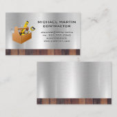 gereedschapskist | Hout en metaal Visitekaartje (Voorkant / Achterkant)