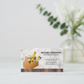 gereedschapskist | Hout | Marmer Visitekaartje (Staand voorkant)