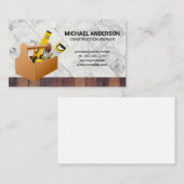 gereedschapskist | Hout | Marmer Visitekaartje (Voorkant / Achterkant)