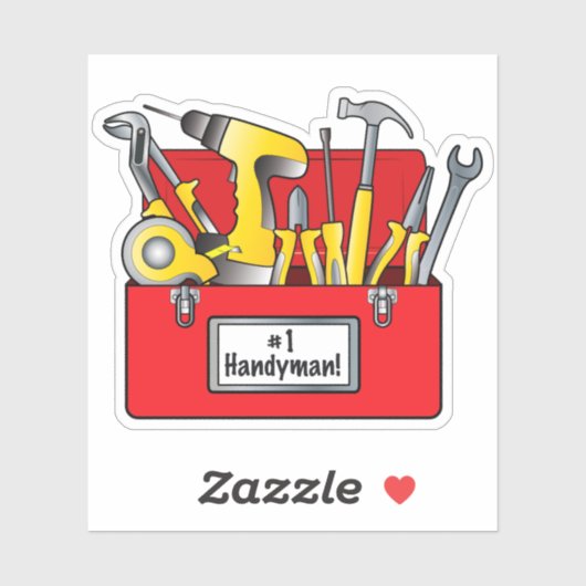 Gereedschapskist: Nummer één klusjesman! Sticker (Vel)