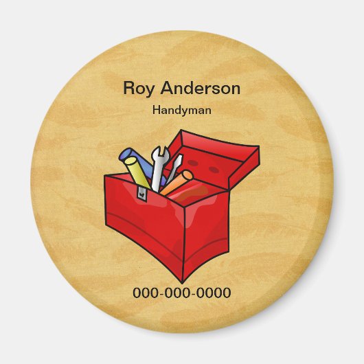 Gereedschapskist: sjabloon voor klusjesman magneet (Voorkant)
