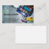 gereedschapskist | Staal Metallic Tafel Visitekaartje (Voorkant / Achterkant)