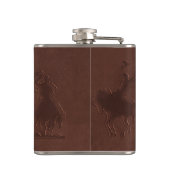 Gereedschapsleer Cowboys + paarden (gepersonalisee Heupfles (Achterkant)