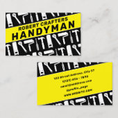 Gereedschapspatroon zwart geel visitekaartje (Voorkant / Achterkant)