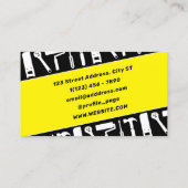 Gereedschapspatroon zwart geel visitekaartje (Achterkant)